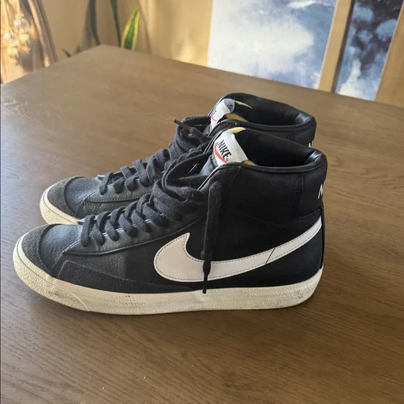 Nike Black and White Blazers High-Top Sneakers - Picture 2 of 5